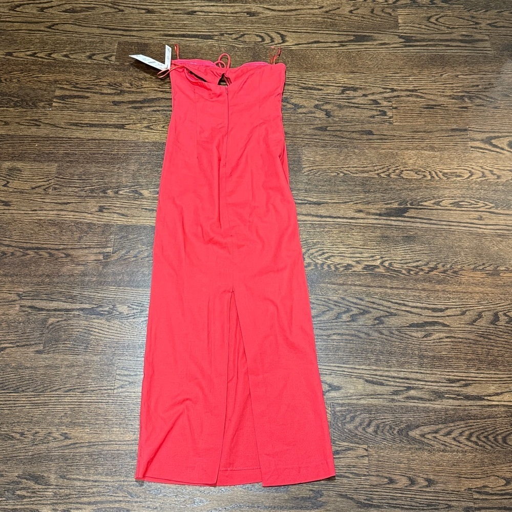 Zara Strapless Long Dress in Hot Pink - Picture 3 of 4